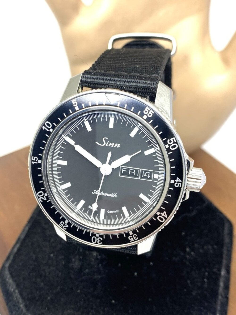 Sinn Men's Watch 104.2791 Swiss Automatic Black Dial Day Date Nylon Strap 41mm